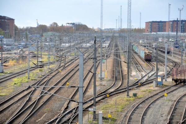 Järnvägsspår på bangård