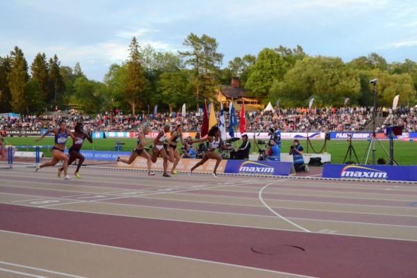 Målgång i damernas 110m häck på Pavo Nurmi Games 2019 i Åbo.