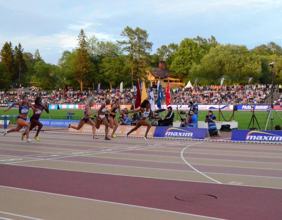 Målgång i damernas 110m häck på Pavo Nurmi Games 2019 i Åbo.