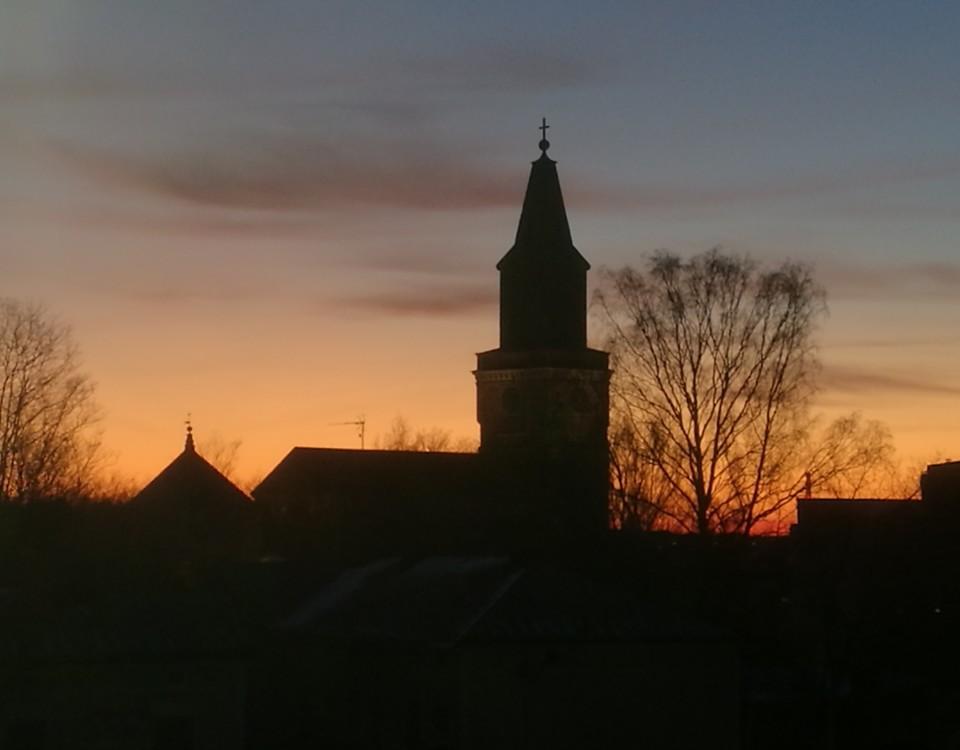 Åbo domkyrka i solnedgången