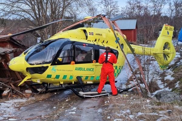 En helikopter som kraschat på Åland