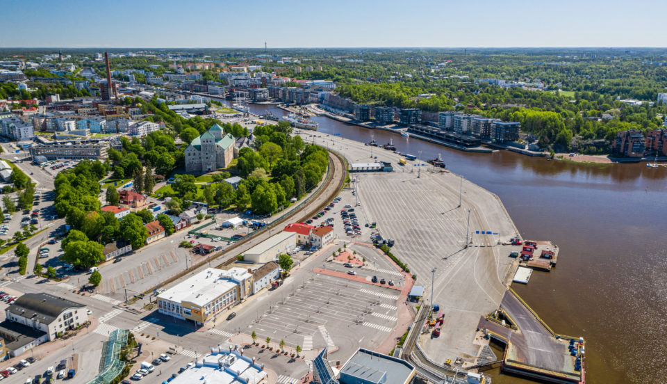 visionsbild av ny stadsdel vid havet